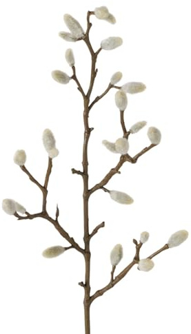 BOLTZE Dekozweig, Kunstzweig, Weidenkätzchen, künstliche Palmkätzchen, Seidendeko für Osterdekoration, 1 Zweig Länge 54 cm