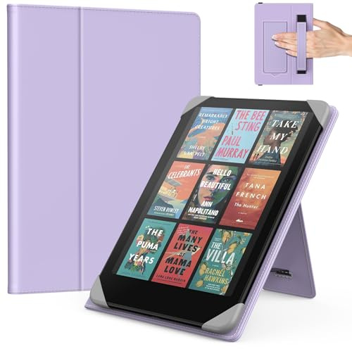 MoKo Case for 6.8,7 Inch Kindle Paperwhite eReaders Tablets, Taro Purple | eReader accessories for 6.8-7 Kindle/Colorsoft/Kobo Libra Tablets, Lightweight PU Folio Cover, Hand Strap, Kickstand