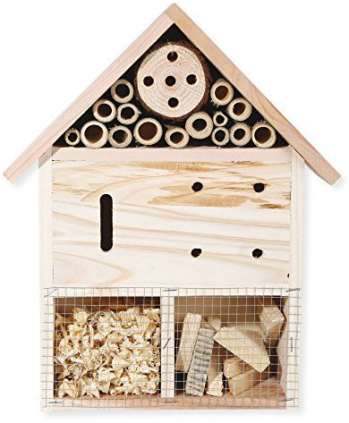 Haus und Deko Insektenhotel Insektenhaus Nistkasten Bienenhaus Bruthilfe Holz 30 x 25 cm
