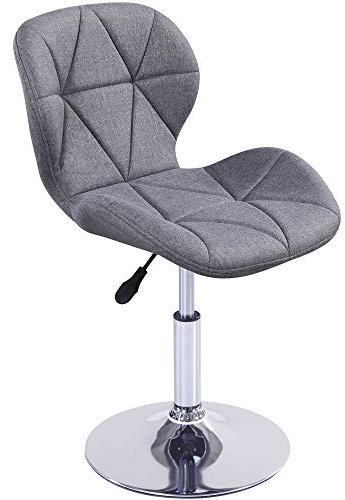 Charles Jacobs Static Swivel Geometric Design Chair with Adjustable Height - Grey Fabric