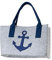 Handwerk Gilde Filztasche Shopper grau mit blauen Anker 40x26x8 cm