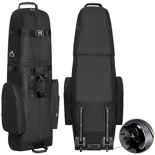 Himal Outdoors Golf Travel Bag - Heavy Duty 600D Polyester Oxford Wear-Resistant, Excellent Zipper Universal Size with Wheels, Soft-Sided Golf Club Travel Cover to Protect Clubs