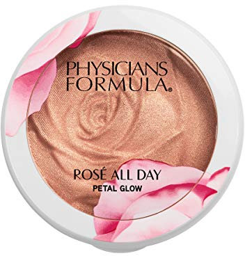 Physicians Formula, Rosé All Day Petal Glow, Gesichts Highlihgter mit Perlglanz-Finish für jeden Hautton, reduziert Fältchen und feine Linien für einen strahlenden Teint, Petal Pink