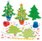 Baker Ross AX427 Christmas Tree Craft Kits - Pack of 4, Festive Crafts for Childrens Activity Packs and Christmas Decorations for Kids, Green
