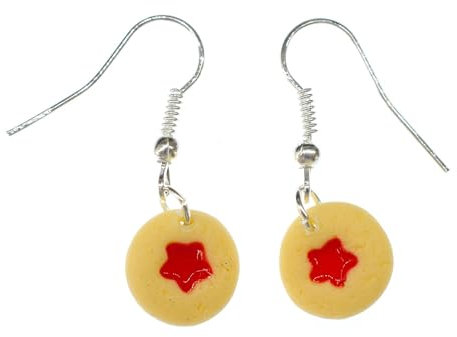 Miniblings Keks Sternchen Ohrringe - Handmade Modeschmuck I Plätzchen Stern Butterkeks Kekse backen Weihnachten Teegebäck Marmelade Hänger - Ohrhänger Ohrschmuck