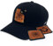 Baseball Cap mit Lederpatch, Basecap, Kappe mit wechselbaren Motiven, Patch, Tattoo, Taschenuhr, Kompass, Wegweiser Size XS/S schwarz