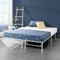 Zinus SmaratBase King size Bed frame - Bed 150x200 cm - 35 cm Height with underbed storage - Metal foldable bedframe - White