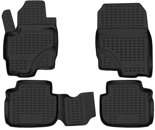 WALSER XTR Gummi Fussmatten Auto für Mitsubishi Colt 6 10/2002-Facelift 2008, 100% passgenaue Auto Fußmatten, robuste Universal Fußmatte Auto, Gummimatten Auto, Auto Fussmatten Gummi