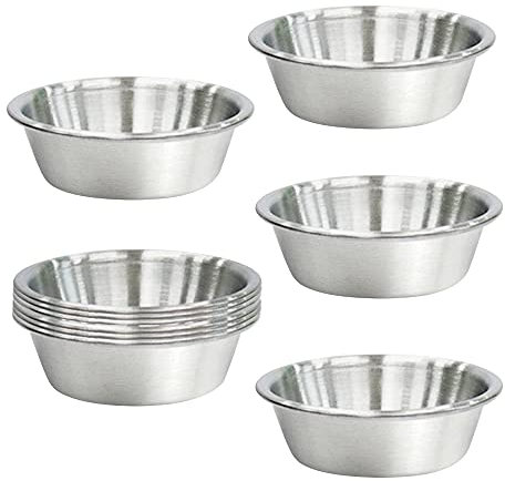 Plat à sauce en acier inoxydable 10pcs 65.2g - Pour assaisonnement, sauces - Soucoupes, ramequins en métal, mini assiettes pour apéritif, tasses individuelles pour condiments