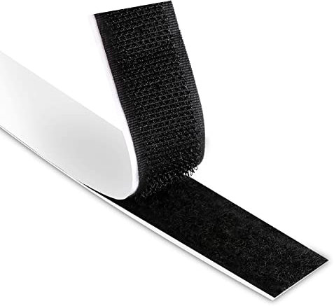 Scratch, Scratch Autocollant Double face, Collant, Bande, Crochet et Boucle, Ruban auto-Adhésif Crochet et Boucle Collant (crochet de 1,5 m + boucle de 1,5 m) noir