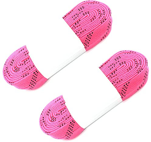 Alephnull Skate Hockey Schnürsenkel Inline Hockey Schnürsenkel gewachst Hockey Schnürsenkel für Schlittschuhlaufen Anti-Bruch 2 Paar (Rosa, 240cm)