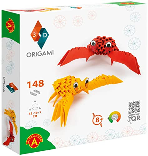 Origami 3D 501820-3D Origami Krabben - Schöne 3D Papierskulpturen mit patentierten Bauteilen und verständlicher Bauanleitung, 148 Teile, 12x10x5cm, ab 8 Jahre