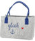 Cepewa Filztasche Aufdruck Glück Ahoi maritimer Look │ Filz 40x26x26,5cm Henkel │ Shopper Stickerei Strandtasche (1 x Filztasche Glück Ahoi)