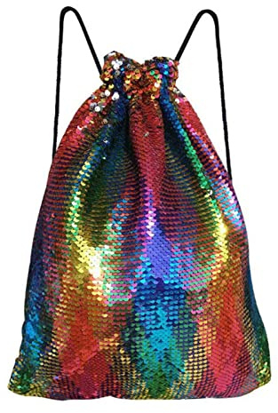 FUBAOLIN Sporttasche mit Pailletten-Kordelzug, blau, Outdoor-Sporttasche, Abronze, One size