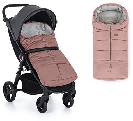 Petite&Mars Schlafsack für Kinderwagen JIBOT * Fußsack * Winterschlafsack für Kinderwagen, Buggy und Autositz * Warrm * Wasserdicht * Winddicht (Dusty Pink)