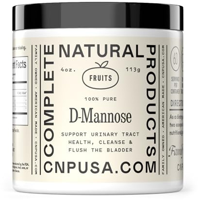 D Mannose Powder Supplement 4oz - D Mannose for UTI Support, Pure D-Mannose Powder for Bladder Urinary Tract Health, Easy Mix Concentrate, No Fillers, Non GMO Gluten Free, Kosher Certified Made USA