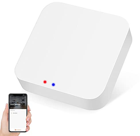 Zigbee Gateway Hub, LED Backlight 2,4 GHz WiFi Gateway, inalámbrico, Smart Home, Soporte para Puentes Tuya, Mando a Distancia, Gateway Hub Support Voice Control vía Alexa, Google Home
