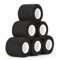 SEADESKY Benda Elastica Autoadesiva Bendaggio Coesivo Garza Adesiva Coesiva Bende Non Tessute Sport Nastro Sportivo Autoadesivo Salvapelle per Mani, Piedi, Braccia 5cm x 4.5m, 6 Rotoli (Nero)