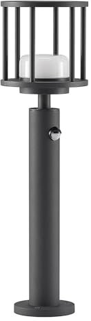 Lucande Außenleuchte Berenike mit Bewegungsmelder (spritzwassergeschützt (Modern) in Alu aus Aluminium (1 flammig, GX53) - Wegeleuchte Pollerleuchte Wegelampe Sockelleuchte
