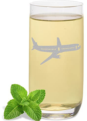 JUNIWORDS Longdrinkglas mit Gravur, Flugzeug, Longdrinkglas (1003159)