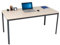 furni24 Schreibtisch D-Profil Nova 140x70x75cm, Sandfarbe, Einfache Montage, Arbeitstisch, Bürotisch, Küchentisch,Esstisch, Druckertisch Büro-Möbel Computertisch Gaming-Tisch Mehrzwecktisch