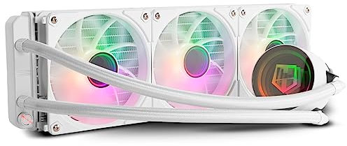NOX XTREME PRODUCTS HUMMER M-360 - Refrigeración líquida ARGB, Intel y AMD, 3 ventiladores 120mm control PMW, bomba con base de cobre efecto espejo infinito, radiador triple aluminio, color blanco