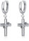 Kreuz Ohrringe Sterling Silber Kreuz Hoop Huggie Cross Unisex Ohrringe für Männer Frauen