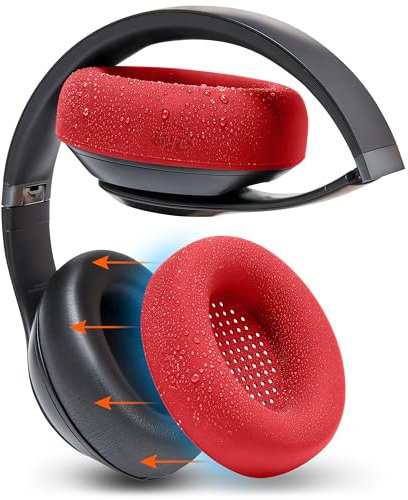 WC SweatZ Studio Pro – Patentierte schützende Ohrpolsterabdeckungen aus Silikon für Beats Studio Pro von Wicked Cushions | Schweißfest und leicht waschbar | Red