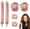 Uirheurd Heatless Curls, 2 Sätze Rosa Overnight Locken Ohne Hitze Band, Lockenwickler DIY Styling für Langes Mittleres Haar Damen Mädchen
