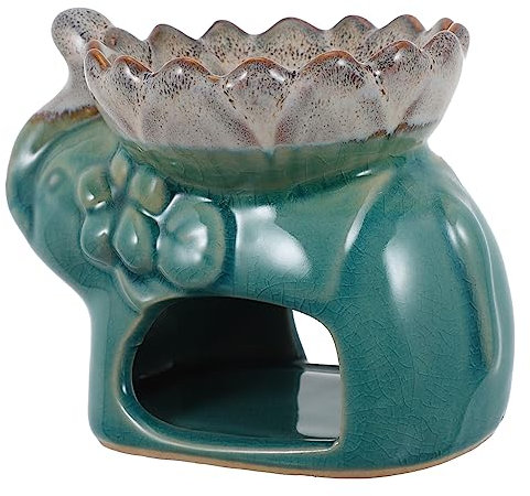 VINTORKY Keramik Aromatherapie Brenner Lotusblütenmuster Aromadiffusor Duftlampe Ölbrenner Für Wohnraum Büro Deko Tragbar Filigran Verarbeitet Multifunktional Als Räucherbehälter