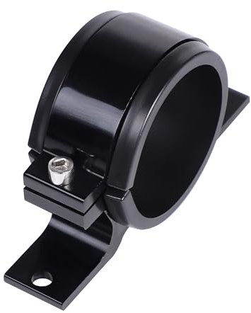 Fuworance 60mm Fuel Pump Mounting Bracket Aluminum Car Fuel Pump Filter Bracket Universal Single Filter Clamp Cradle Holder Black