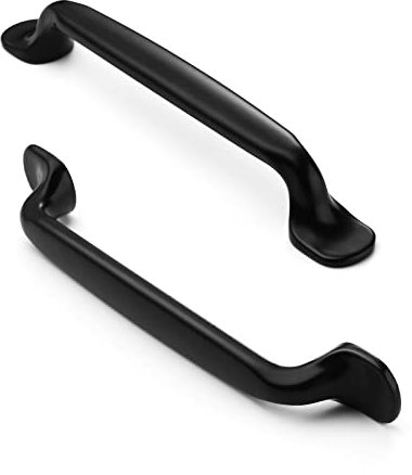FURNIWARE 10 Stück Vintage Schrankgriffe Matt Schwarz Möbelgriff 128mm Lochabstand Küchengriffe Schubladengriffe Möbelgriffe Griffe Küche Küchenschränke Griffe