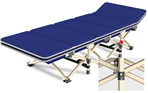 SnamicE Klappbarer Loungesessel, robuste Liegestühle, kein Zusammenbau erforderlich, tragbarer Hocker mit Polster für drinnen und draußen, 200 kg (blau)