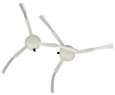 vhbw 2x Brosse latérale compatible avec Dreame D9 Max, D9, D10 Plus, D10s, D9 Mistral, F9 Mistral, F9 robot aspirateur - Lot de brosses, blanc