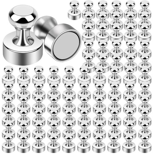 Aenienoe 100 Pack Fridge Magnets Strong Small Neodymium Magnets for Refrigerator Whiteboard Magnetic Board Crafts Home Office and School Mini Magnet Silver
