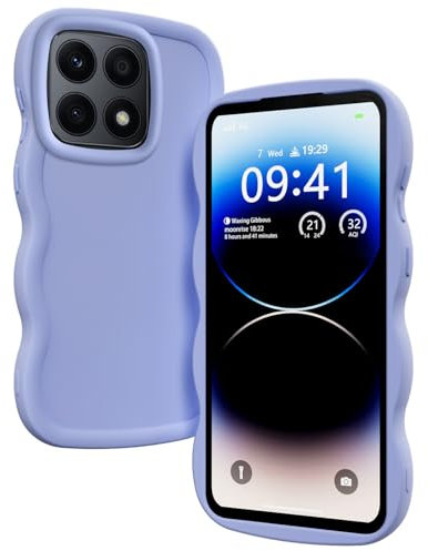 PanXCase Hülle für Honor X8a 4G - Handyhülle Silikonhülle Süß Wellen-Rahmen Design, Slim Dünn Weiche Stoßfest Kratzfest Bumper Schutzhülle (Lila)
