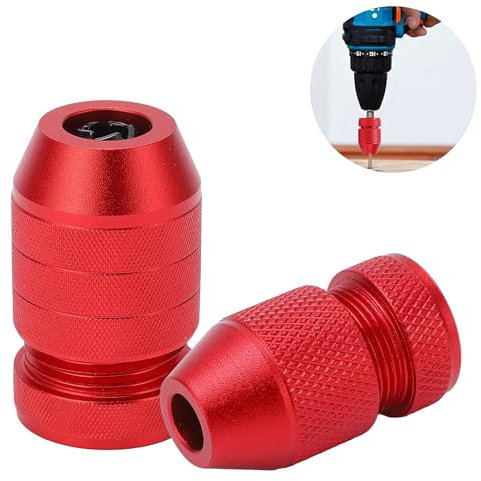 2 Stücke Tiefenanschlag, Tiefenanschlag-Set, Variabel Ø 2-11 mm, BohrStopp aus Alu für Holzbohrer und Holzspiralbohrer, Rot