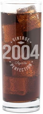 Dust and Things Vintage Aged to Perfection Highball Glass, Engraved Birth Year 1934-2007, 25.5 cm (2004)