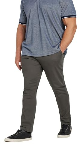 BadRhino Big & Tall Slate Chino Trousers - Men's - Plus Size Curve Grey