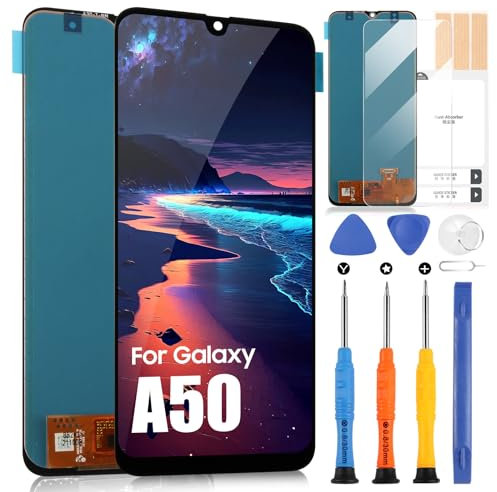 LCD Pantalla para Samsung Galaxy A50 Display para Galaxy A50 A505 A505F/DS SM-A505FN/DS LCD Display Touch Screen Assembly con kit de reparación (6,4, negro, TFT)
