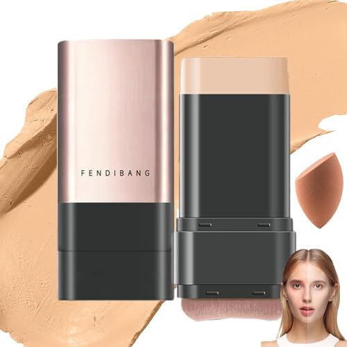 Foundation-Stick Mit Natürlichem Mattem Finish Und Pinsel, Hoher Deckkraft, Verblendbarer, Leichter Konturenstift, Vielseitig Einsetzbarer Foundation-Stick, Leichtes Make-up (02# Naturfarbe)