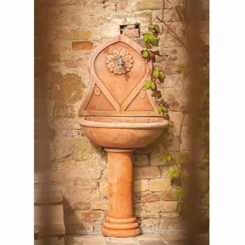 Casa Padrino Jugendstil Terrakotta Wandbrunnen Beige H. 145 cm - Made in Italy