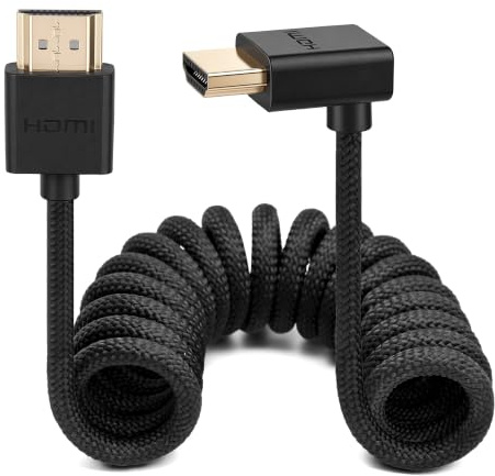 ZBLZGP 8K HDMI 2.1 Kabel vergoldet 48Gbps für Atomos Ninja V+ 8K Proxy Aufnahme Down Bogen HDMI-HDMI