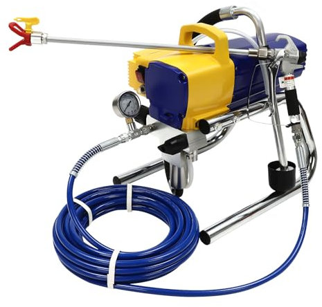 whsiodj 1800W Airless Paint Sprayer for Wall Ceiling Wood Metal paint Industrial Paint Gun for Interior/Exterior Renovation | 3600psi Pressure, 9m hose 0.48Gal/min