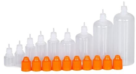 DKJAHSEK 10Pcs 3ml 5ml 10ml 15ml 20ml 30ml 50ml 100ml 120ml Plastic Squeeze Dropper Bottle Removable Cap Liquid Filling Containers(Orange,120ml)
