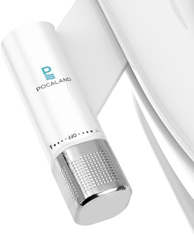 Ultra Slim Bidet Befestigung, Posterior&Feminine Wasch-(einziehbare Doppeldüsen), Nicht-elektrische Bidet Befestigung für Toilettensitz, Einstellbarer Frischwasserdruck, Edelstahl Einlass (Chrom)