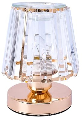 Electric Wax Warmer, Contemporary Crystal Lamp Style with Gold Base, Decorative Fragrance Melter