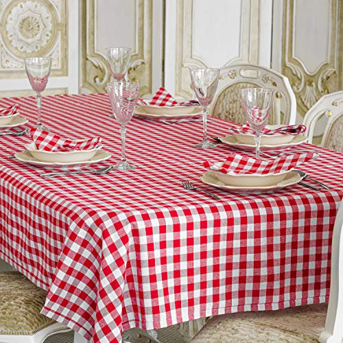 BGEUROPE Nappe - 100% coton - Rouge et blanc - Réf. Pizzaria - 150cm x 300cm