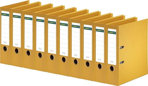 Ordner Schäfer Shop Select, DIN A4, Rückenbreite 80 mm, Griffloch, auswechselbares Rückenschild, Polypropylen, 10 Stück, gelb
