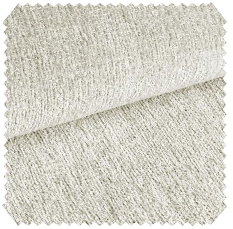 novely® exquisit TESSANO - Samtweicher Chenille-Polsterstoff in 3D-Optik - Schwer Entzündbarer Möbelstoff - Pflegeleichte Meterware 1lfm | Farbe: 17 Creme